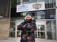 Jennifer Tanner, City of Windsor manager of homelessness and housing support, stands outside the municipality's temporary warming centre at the downtown aquatics facility on Jan. 27, 2022.