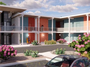 Artist's rendering of the proposed Grove Motel in Colchester.