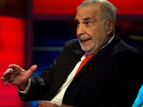 Billionaire activist-investor Carl Icahn gives an interview on Fox Business Network's Neil Cavuto show in New York on Feb. 11, 2014.