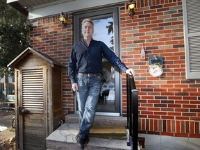 Ray Quenneville is shown at the entrance to his Airbnb rental unit at his east Windsor home on Tuesday, February 15, 2022.