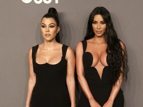 Kourtney Kardashian and Kim Kardashian attend AmfAR 2019 New York Gala in New York City on Feb. 6, 2019.