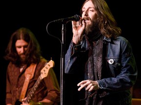 Chris Robinson (right) of The Black Crowes performing in Victoria, B.C., in 2008.
