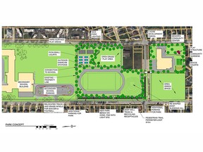 One of the concept plans for development of Amherstburg's Centennial Park - which would sell off a two-acre parcel of land. Presented to Town of Amherstburg council on Feb. 14, 2022.