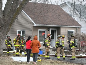 Windsor firefighters are shown at house fire in the 600 block of Charlotte Street on Wednesday, February 16, 2022.