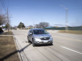 Southbound traffic is seen on Kildare Road between Shepherd Street and Seneca Street on Thursday, February 24, 2022.