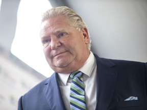 Ontario Premier Doug Ford attends an announcement in Mississauga, Ont., Dec. 1, 2021.