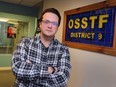 Tyler Campbell, OSSTF's Educational Support Staff Bargaining Unit president. is shown Feb. 22, 2022.