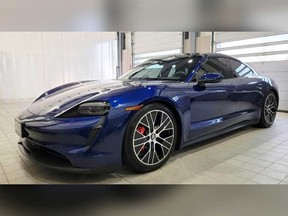 An image of a Porsche Taycan that was stolen at gunpoint in Windsor on Feb. 3, 2022.