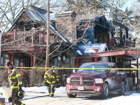 Windsor firefighters are shown on the scene of a house fire in the 3300 block of Rankin Avenue on Tuesday, February 15, 2022.