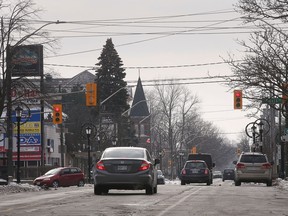 A view of Sandwich Street in Windsor's west end, photographed Feb. 8, 2022.