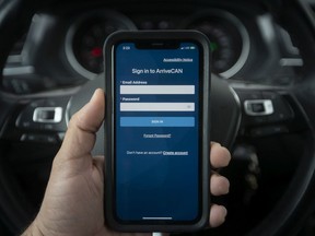 The ArriveCAN app, still required when entering Canada, is pictured on Friday, March 25, 2022.