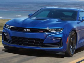 A promotional image for the 2021 Chevy Camaro.