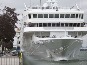 "Very exciting." After a two-and-a-half-year absence, passenger cruise ships return to the Great Lakes this year. In this Aug. 8, 2019, file photo, Pearl Mist is shown docked in front of Victory I at Dieppe Park in downtown Windsor.