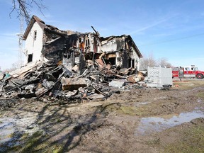 The aftermath of a house fire on County Road 34 near Essex on March 4, 2022.