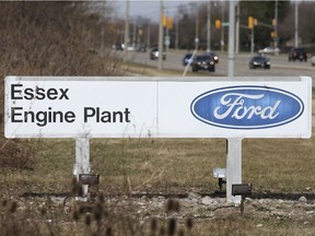 The Ford Essex Engine Plant in Windsor, shown March 25, 2021, was idled this week due to a shortage of microchips.