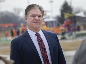 Councillor Gary Kaschak holds a news conference to announce his candidacy for the provincial Liberals in Windsor-Tecumseh at the Riverside Miracle Park, on Tuesday, March 15, 2022.