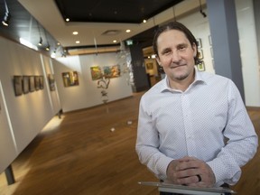 Chad Riley, director and curator at the Leamington Arts Centre, is pictured in one of their galleries on Friday, March 25, 2022.