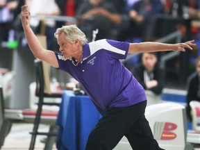Chris Woodman competes in the Molson Masters Bowling Championships on Saturday.