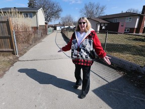 Shirley Pinard, a Forest Glade resident claims that a pathway near the Seneca Park has not be properly maintained through the winter. She is shown on Thursday, March 10, 2022.