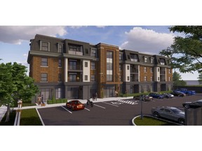 Artist rendering of the proposed Devonshire Court condo complex on the site of a former church.