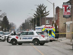 Windsor police and paramedics fill the 1600 block of Drouillard Road in response to the death of a male on the morning of March 15, 2022.