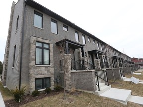 New townhouses in the 900 block of Walker Road in Windsor are shown on Tuesday, March 15, 2022.
