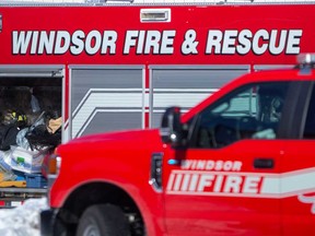 Windsor Fire and Rescue vehicles at a fire scene are shown in this January 2022 file photo.