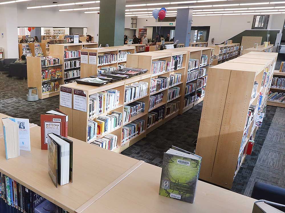 The interior of Windsor Public Library's downtown branch, photographed February 2020.