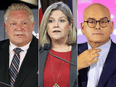 Conservative leader Doug Ford offers $15.50 an hour, NDP leader Andrea Horwath's party and Steven Del Duca's Liberals say they'll raise the minimum wage to $16, with varying changes thereafter.