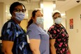 (L-R) Nurses Tyna Osula, Reija Gruber and Kandole Bahemuka pose proudly on HDGH’s Rehab Unit. SUPPLIED