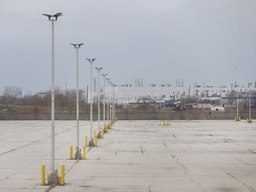 The location of a future Amazon Fulfillment Centre, located to the west of Central Avenue and south of Plymouth Drive, is seen on Friday, April 22, 2022.