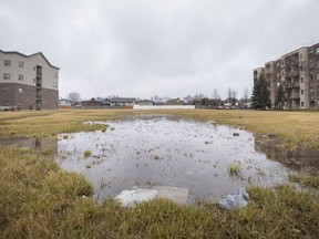 Vacant land where a condominium development is proposed is seen on Wyandotte Street East between Isack Drive and Watson Avenue, on Monday, April 4, 2022.