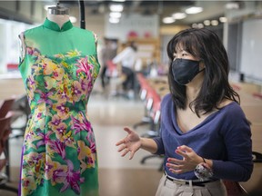 Cindy Nguyen, a student in the Fashion Design Technician Program at St. Clair College displays a look from her final collection before the upcoming Atelier Fashion Show, on Tuesday, April 19, 2022.