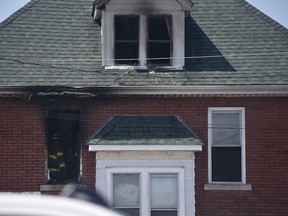 Fire damage to a home in the 400 block of Wyandotte Street West near Church Street on April 23, 2022.