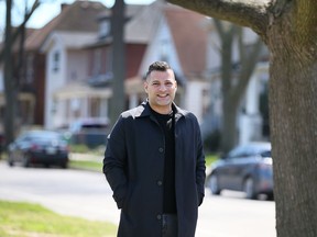 Windsor Coun. Fred Francis is shown on a residential street on Thursday, April 21, 2022. City council is considering a residential rental licensing bylaw.