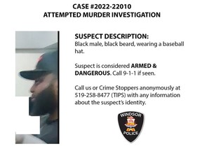 Windsor police have released an image of a suspect related to a March 18 attempted murder investigation.