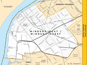 Elections Ontario riding map Windsor West
