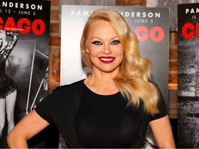 Pamela Anderson poses during a photo call for her Broadway debut in "Chicago" at The Civilian Hotel on March 23, 2022 in New York City.