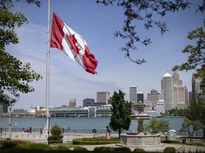 What's good, what's challenging in your local community? The annual VitalSign survey hopes to find out. Here, the Great Canadian flag is shown at the downtown Windsor riverfront on May 30, 2021.