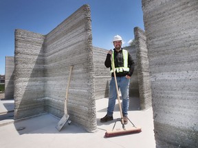 Ian Arthur. president and founder of nidus3D is shown at the Habitat for Humanity Windsor-Essex multi-unit construction site in Leamington on Tuesday, May 17, 2022.
