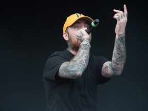 In this file photo taken on June 4, 2016, Mac Miller performs at the Governors Ball Music Festival, in New York.