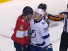 Florida Panthers defenseman Ben Chiarot (left) was fined $5,000 on Wednesday for headbutting Tampa Bay forward Ross Colton.