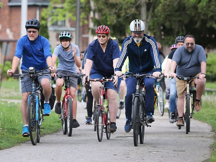  Cyclists participate in the Bike to Work Day event in Windsor on Friday, May 20, 2022.