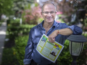 Independent Windsor-Tecumseh provincial candidate Giovanni Abati is shown handing out his campaign literature on Argyle Road in Windsor on Friday, May 20, 2022.