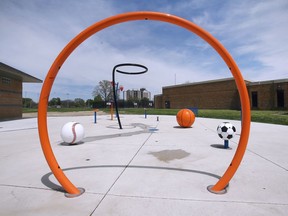 A new splash pad is shown at the Forest Glade Optimist Park on Thursday, May 12, 2022.