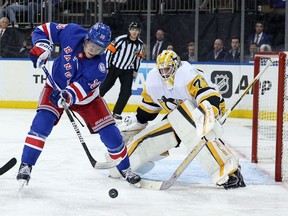 Centre Andrew Copp, seen here with the New York Rangers, was the first of several players to sign with the Detroit Red Wings on Wednesday on the opening day of NHL free agency.