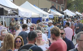 After a two-year hiatus, The Mill Street Market in Leamington, featuring specially curated street food and handcrafted items, vintage clothing, and antiques, returns this year. In this July 5, 2019, file photo, a portion of the crowd is shown during the event.