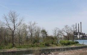 A section of the banks of Ojibway, west of the Broadway drain, is shown on Thursday, May 12, 2022.