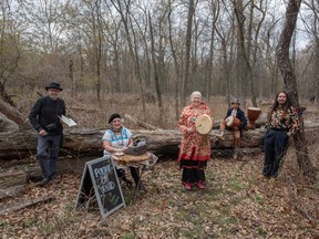 Poets and storytellers. Marty Gervais, poet laureate emeritus, left; Vanessa Shields, 2022 poet laureate; Theresa Sims, Indigenous storyteller; Teajai Travis, multicultural storyteller; and Alexei Ungurenasu, youth poet laureate, are shown in this contributed photo by Ted Kloske.