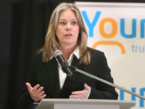 Windsor West NDP candidate Lisa Gretzky is shown during the Windsor-Essex Regional Chamber of Commerce provincial election debates on May 5, 2022.